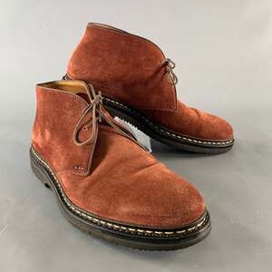 HESCHUNG Size 8.5 Burgundy Suede Chukka Boots